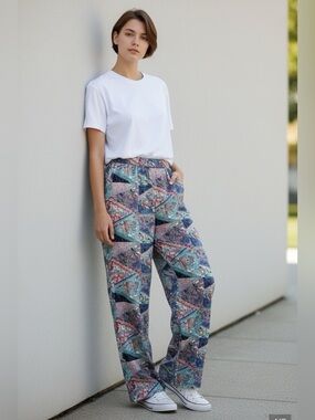 Esqualo Summer Blues Tropical Pants NWT